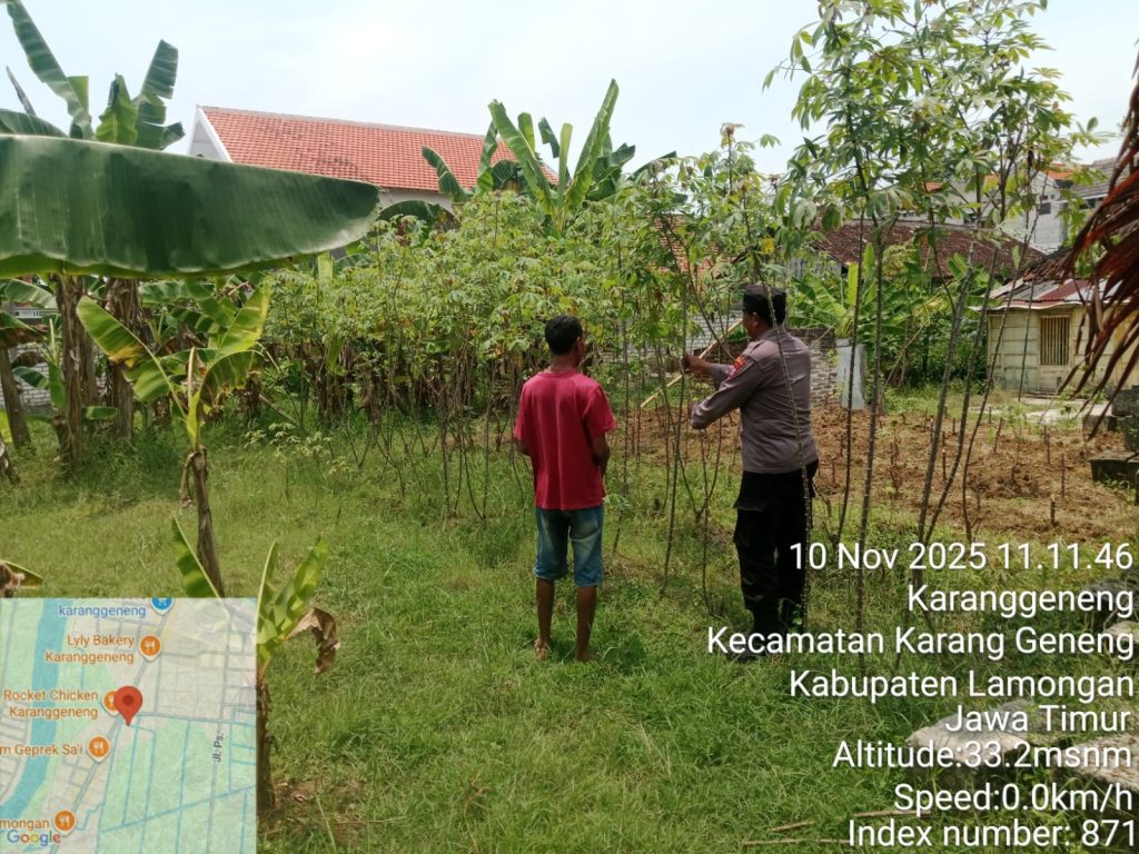 Dukung Ketahanan Pangan, Polsek Karanggeneng Lakukan Monitoring Program Pangan Bergizi di Lahan Warga