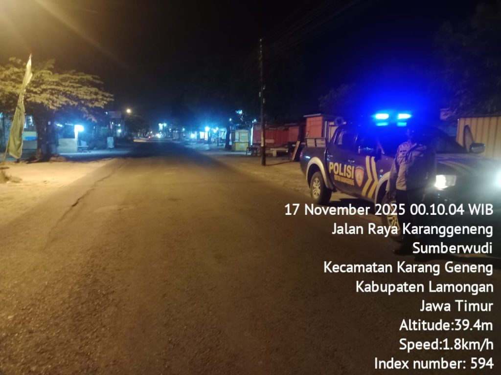 Patroli Blue Light Polsek Karanggeneng Perketat Pengawasan Malam Hari, Cegah Gangguan Kamtibmas