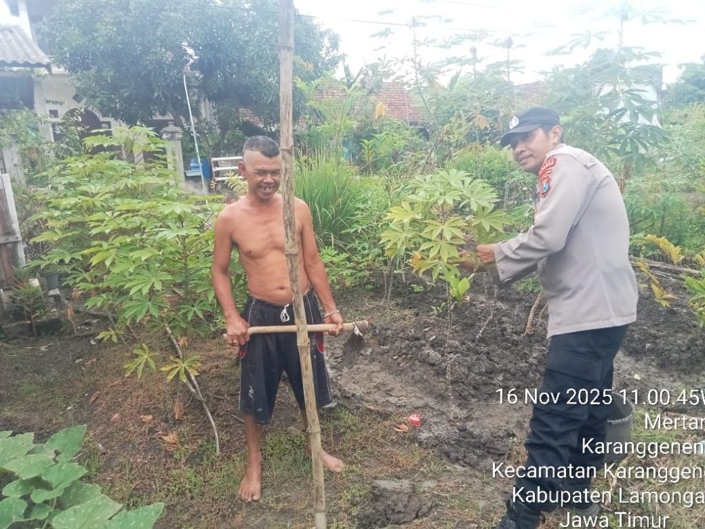 POLSEK KARANGGENENG MONITORING PROGRAM P2B, DORONG WARGA RAWAT TANAMAN PANGAN BERGIZI DI DESA MERTANI