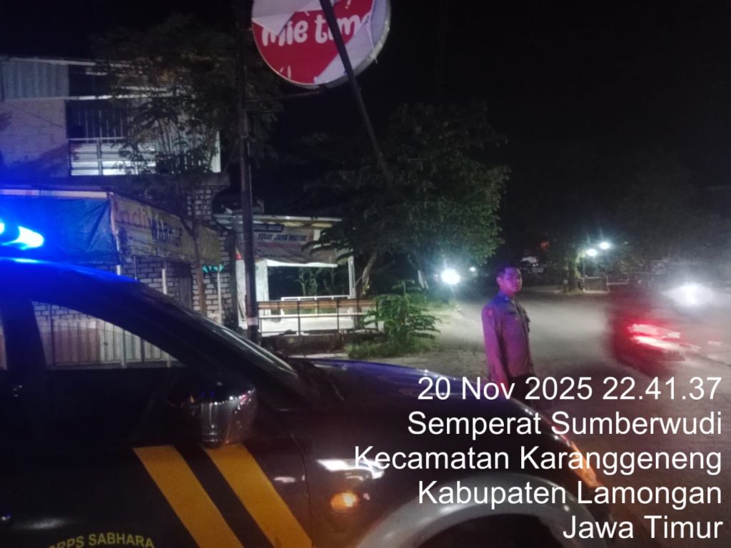Polsek Karanggeneng Gelar Patroli Malam di Jalur Poros Karanggeneng–Sukodadi, Situasi Terpantau Kondusif