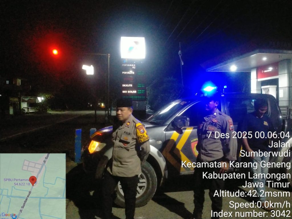 Patroli Blue Light Dipimpin Kapolsek Karanggeneng, Antisipasi Konvoi Liar dan Bentrokan Silat