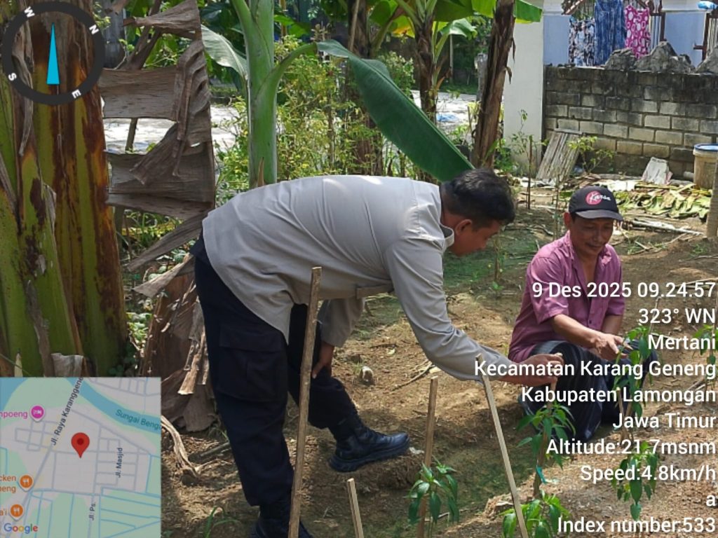 Dukung Ketahanan Pangan, Polsek Karanggeneng Monitoring Program Pangan Bergizi (P2B) di Desa Mertani