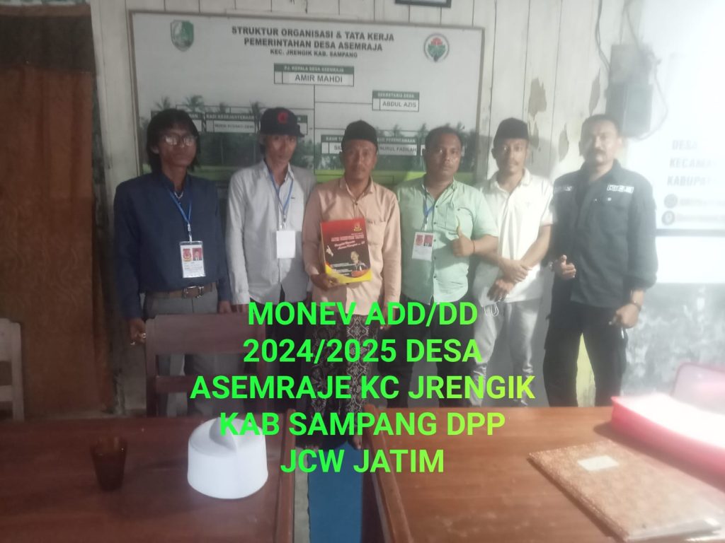 LSM JCW Jatim Tegaskan Pengawasan sebagai Dukungan Nyata bagi Pemdes, Kepala Daerah, DPRD, dan APH